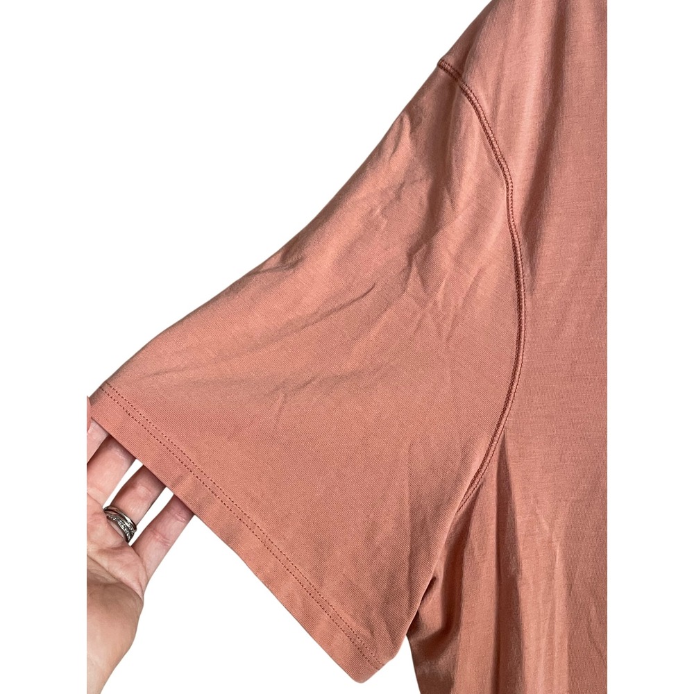 Lululemon 5 Year Basic Short Sleeve Henley Sedona Sunset Cotton Stretch Gorpcore - Picture 5 of 7